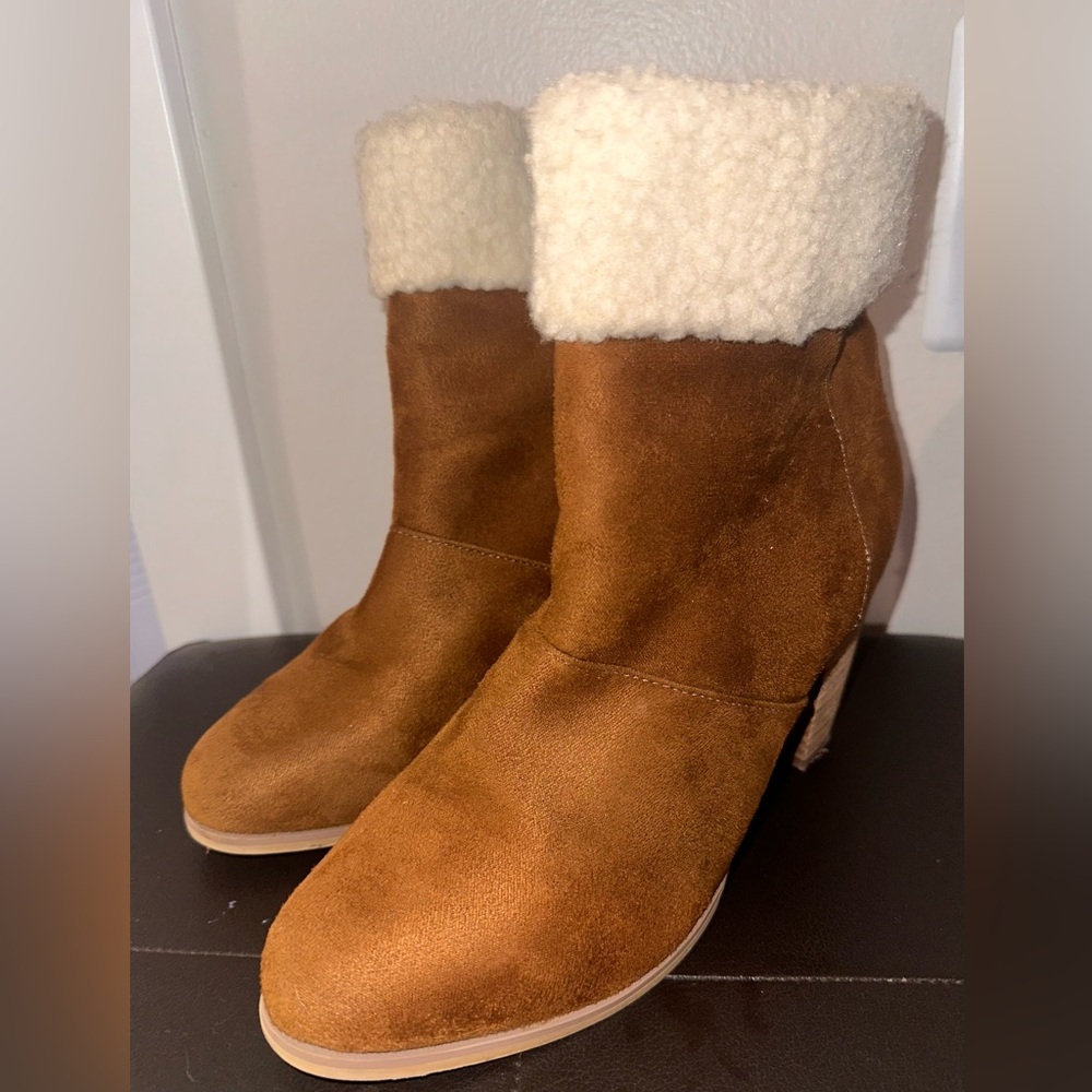 Cato Brown and Cream Ankle Boots